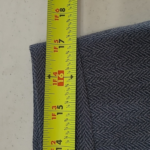 Oscar de la Renta Greyish Blue Herringbone pattern Wide-leg Trousers size 16 - Picture 7 of 11